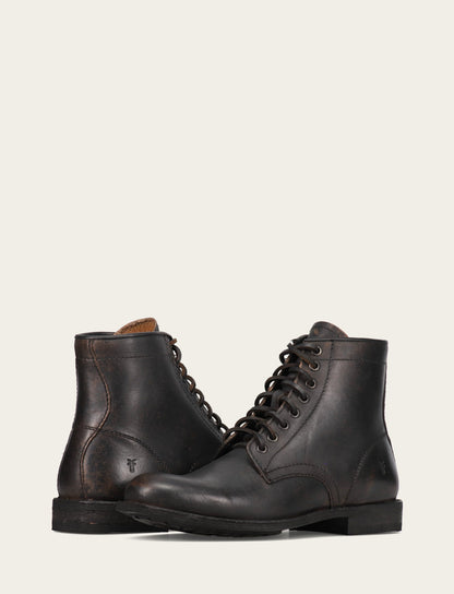 Men's Antiqued Black Tyler Flex Lace Up Boots Antiqued Black - Frye