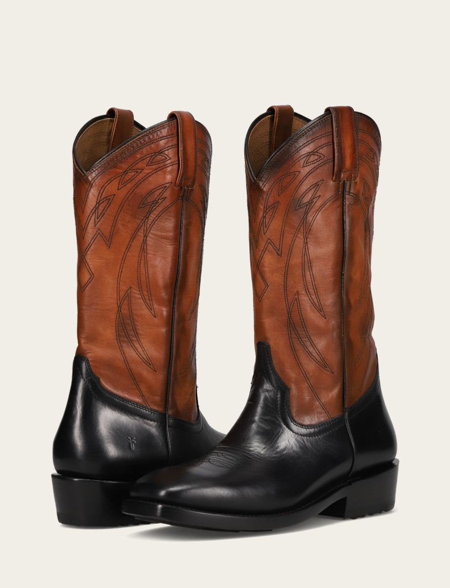 Men's Black Nash Deco Stitch Pull On Boots Black - Frye