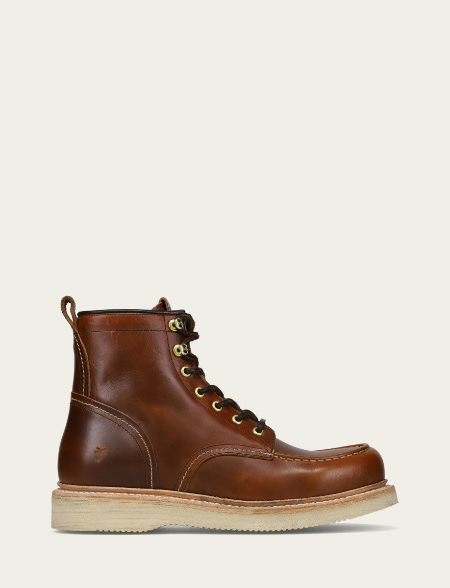 Men's Saddle Hudson Workboot Wedge Lace Ups Saddle - Frye