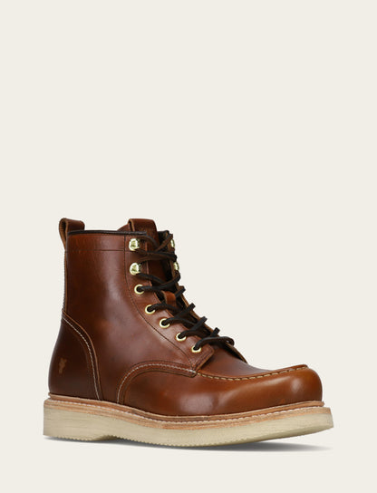 Men's Saddle Hudson Workboot Wedge Lace Ups Saddle - Frye