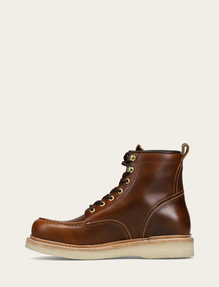 Men's Saddle Hudson Workboot Wedge Lace Ups Saddle - Frye