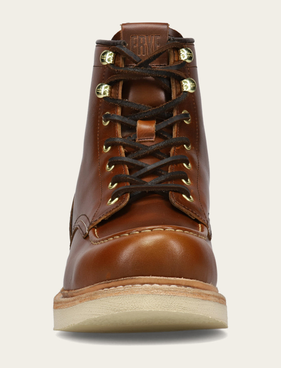 Men's Saddle Hudson Workboot Wedge Lace Ups Saddle - Frye