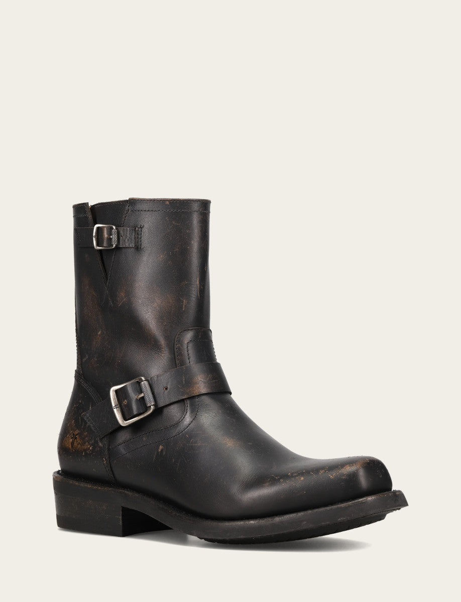 Men's Conway Engineer Smooth Leather Boot Antique Black - Frye