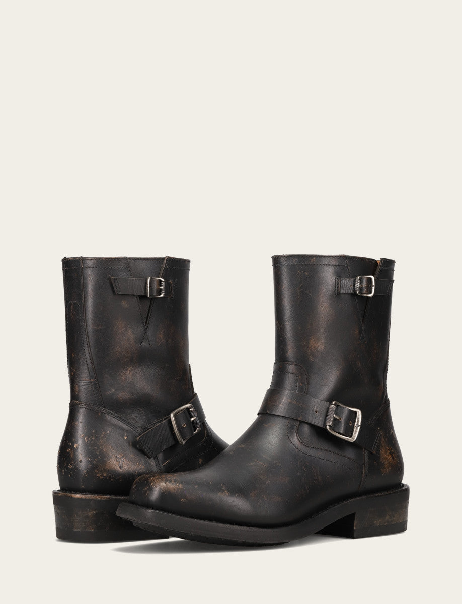 Men's Conway Engineer Smooth Leather Boot Antique Black - Frye