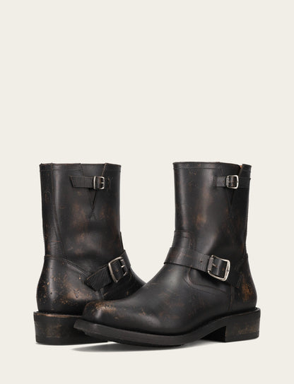 Men's Conway Engineer Smooth Leather Boot Antique Black - Frye