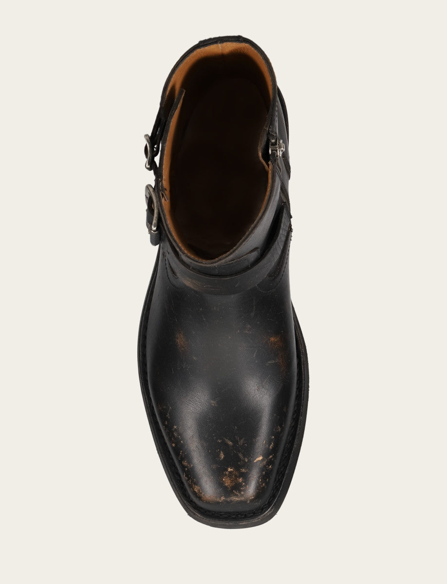 Men's Conway Engineer Smooth Leather Boot Antique Black - Frye