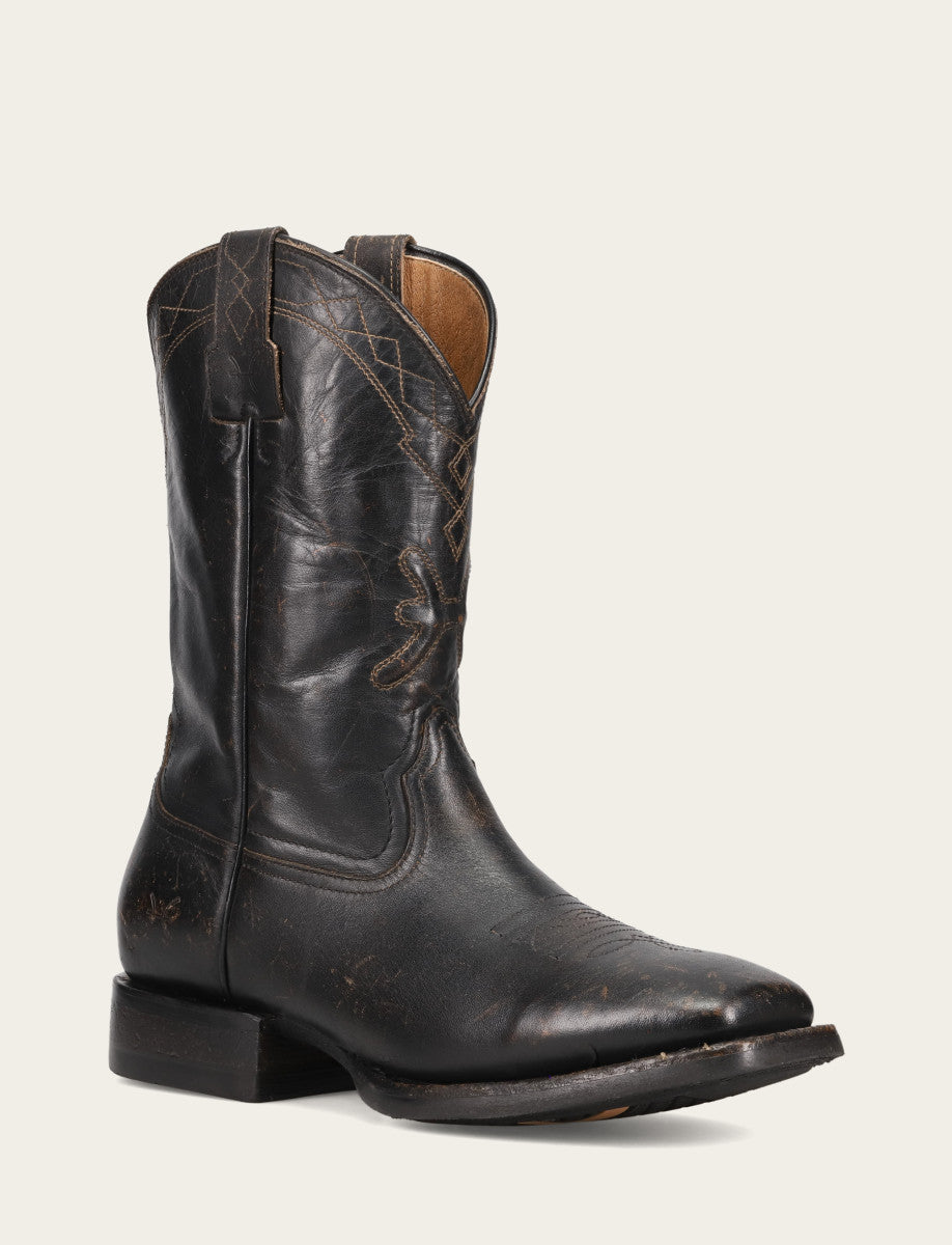 Men's Black Hauser Logo Stitch Boots Black - Frye