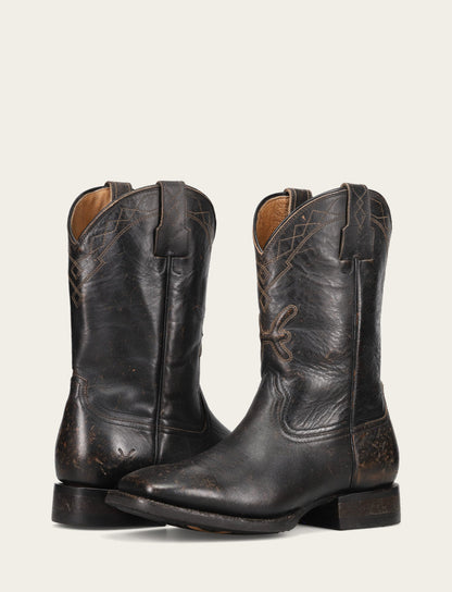 Men's Black Hauser Logo Stitch Boots Black - Frye