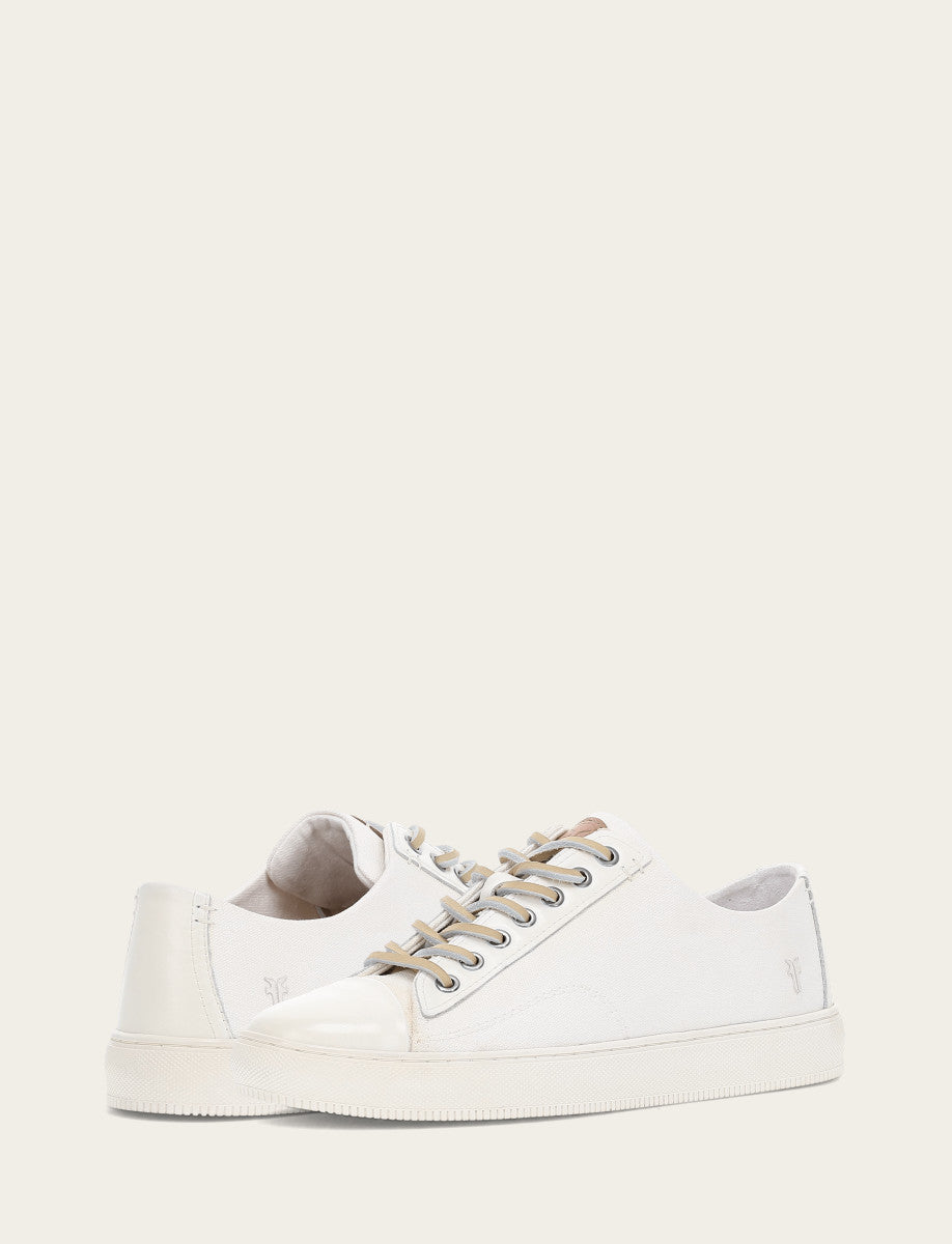 Men's White Astor Cap Toe Low Lace Sneakers White - Frye