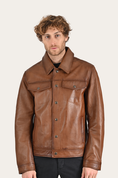 Brown Baxter Trucker Jacket Brown - Frye