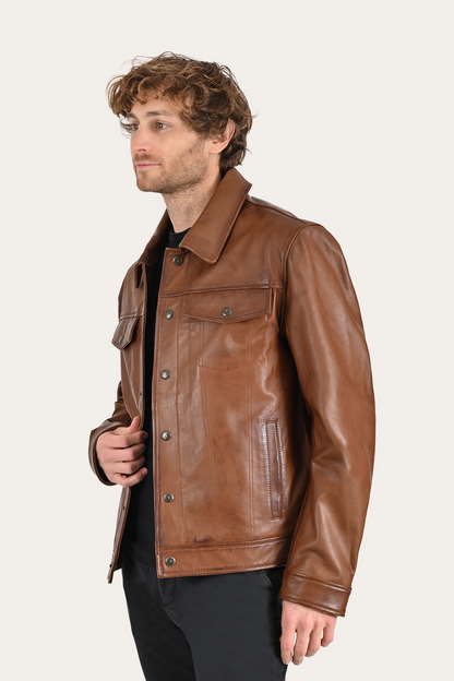Brown Baxter Trucker Jacket Brown - Frye