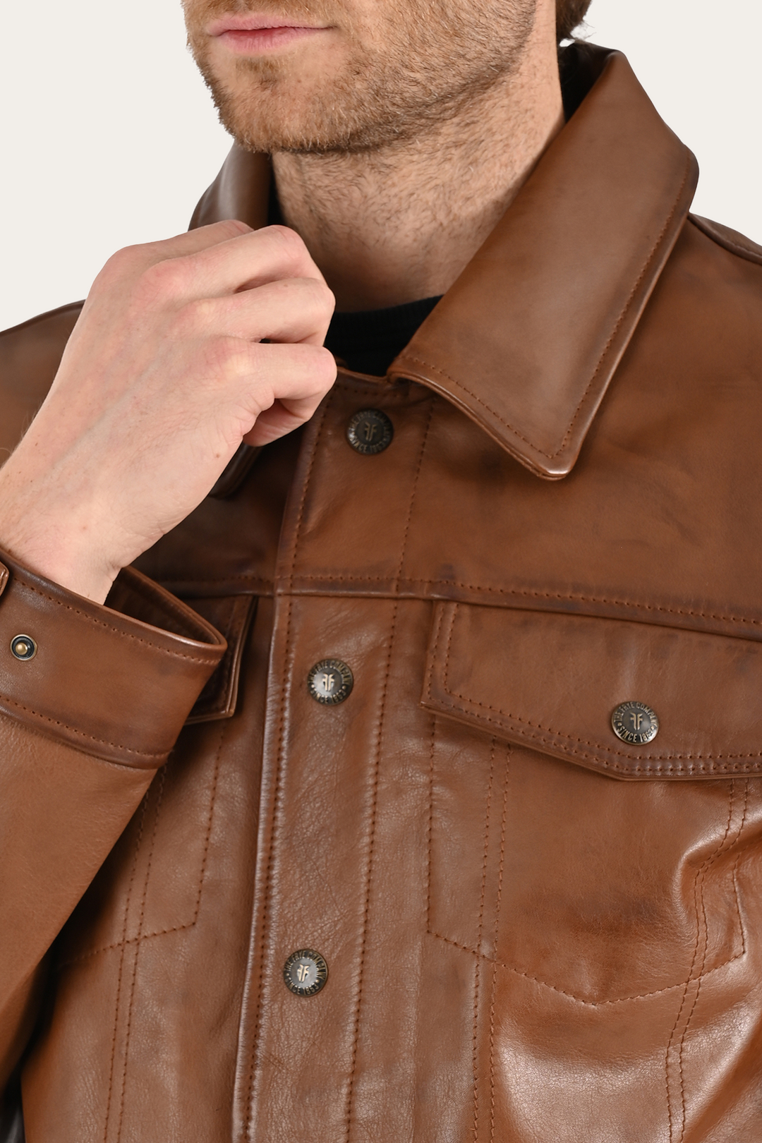 Brown Baxter Trucker Jacket Brown - Frye