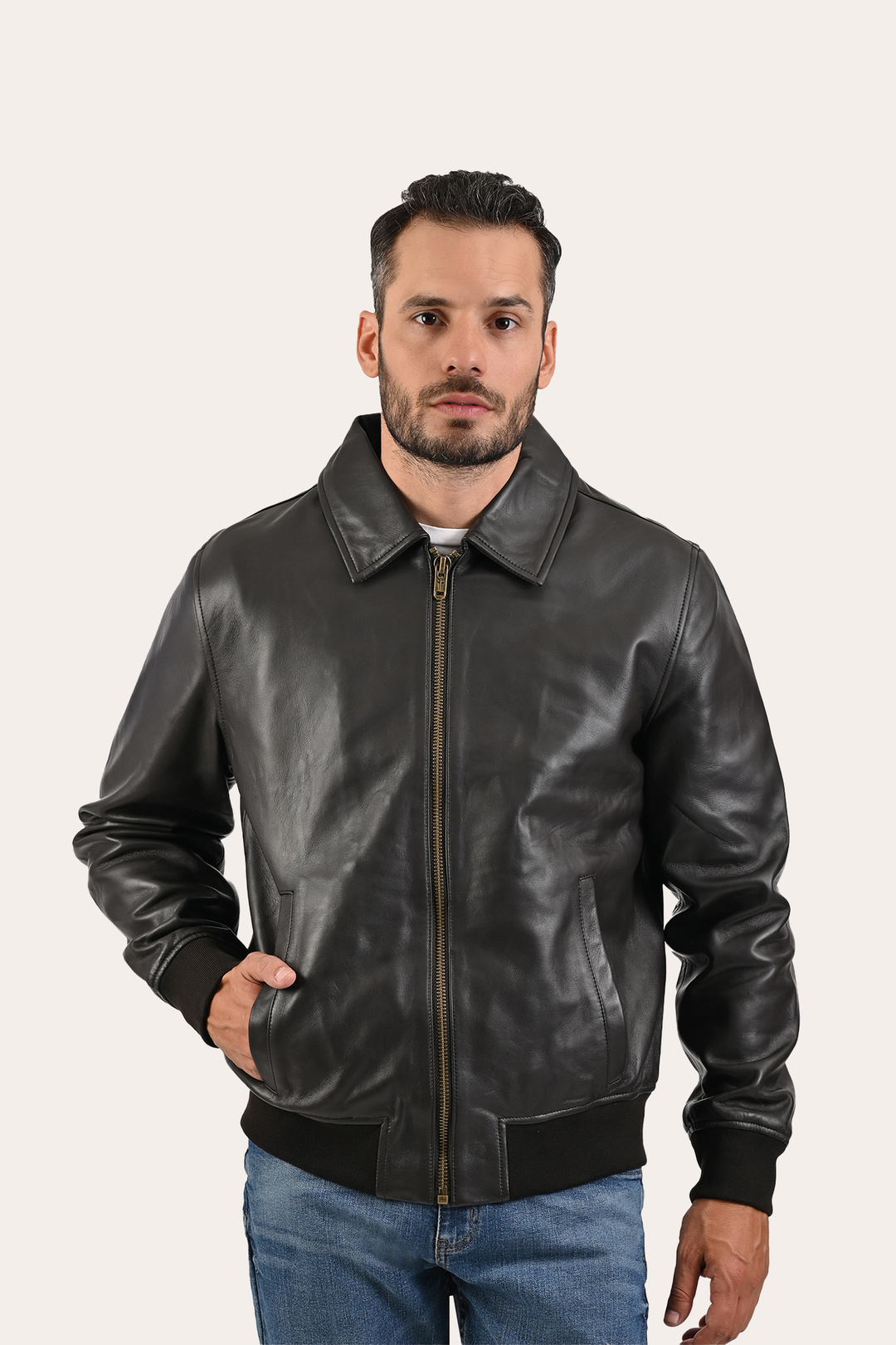 Men’s Dark Brown Dusty Trucker Leather Jacket Dark Brown - Frye