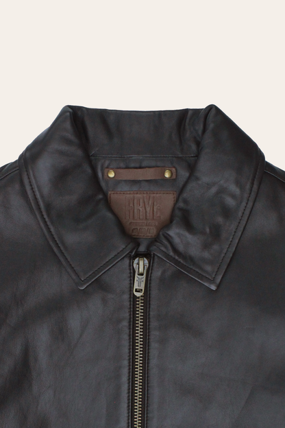 Men’s Dark Brown Dusty Trucker Leather Jacket Dark Brown - Frye