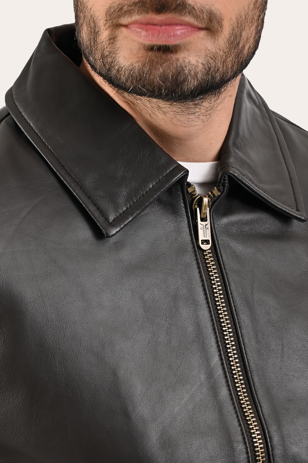 Men’s Dark Brown Dusty Trucker Leather Jacket Dark Brown - Frye
