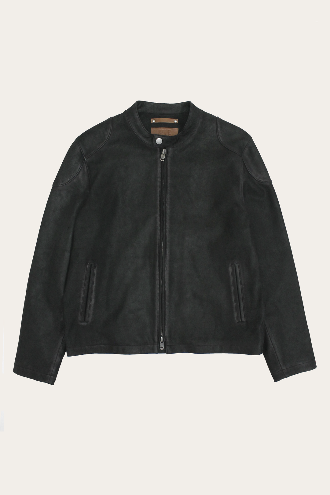 Men’s Black Gannon Lamb Leather Racer Jacket Black - Frye