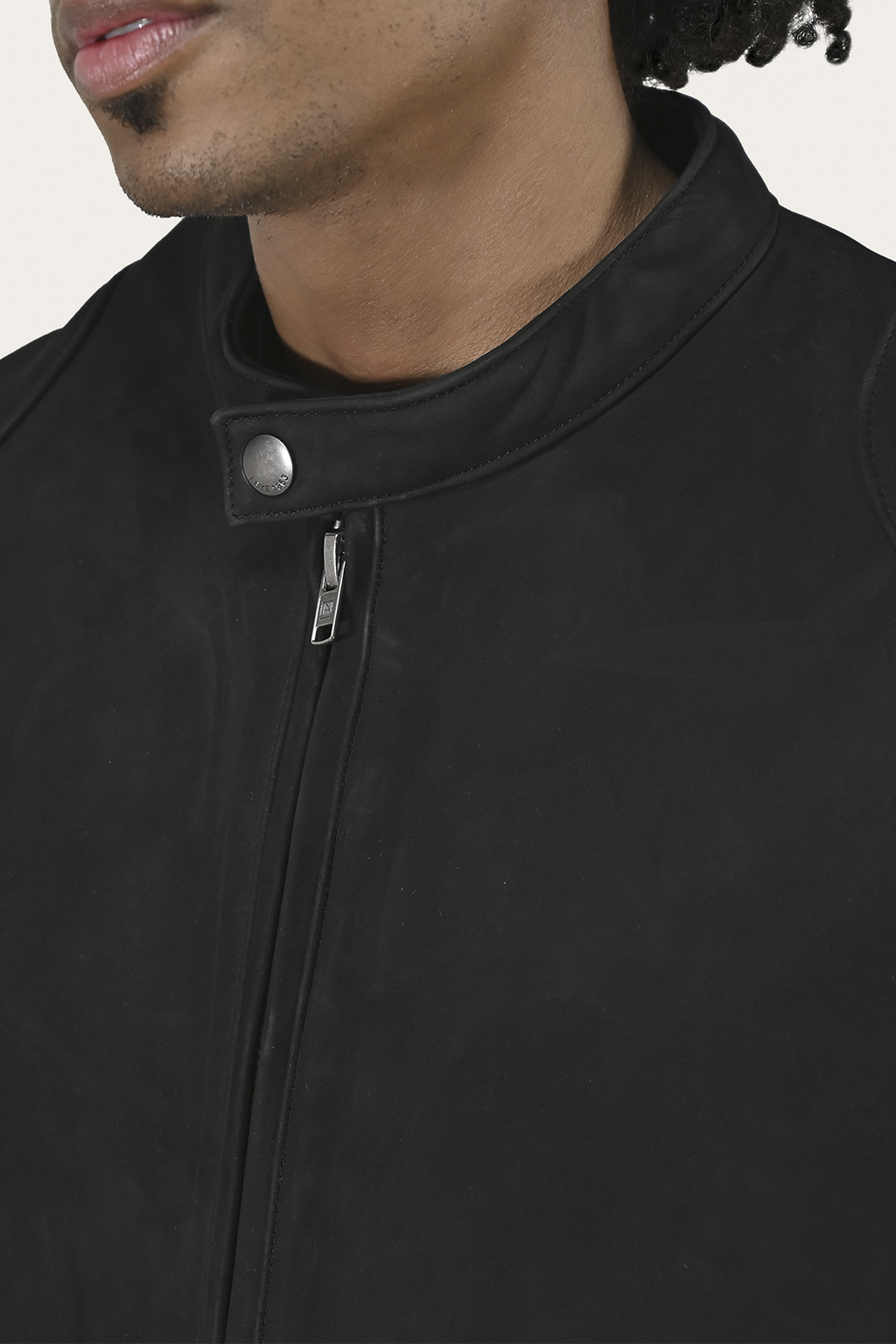 Men’s Black Gannon Lamb Leather Racer Jacket Black - Frye