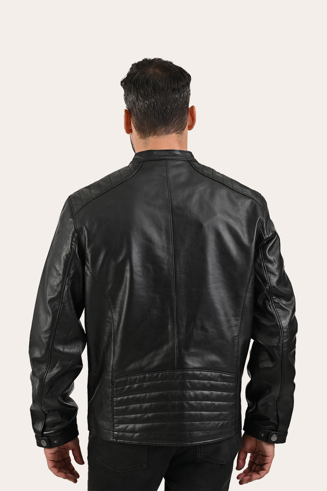 Men’s Black Pioneer Racer Leather Jacket Black - Frye