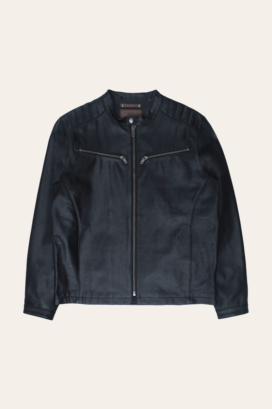 Men’s Black Pioneer Racer Leather Jacket Black - Frye