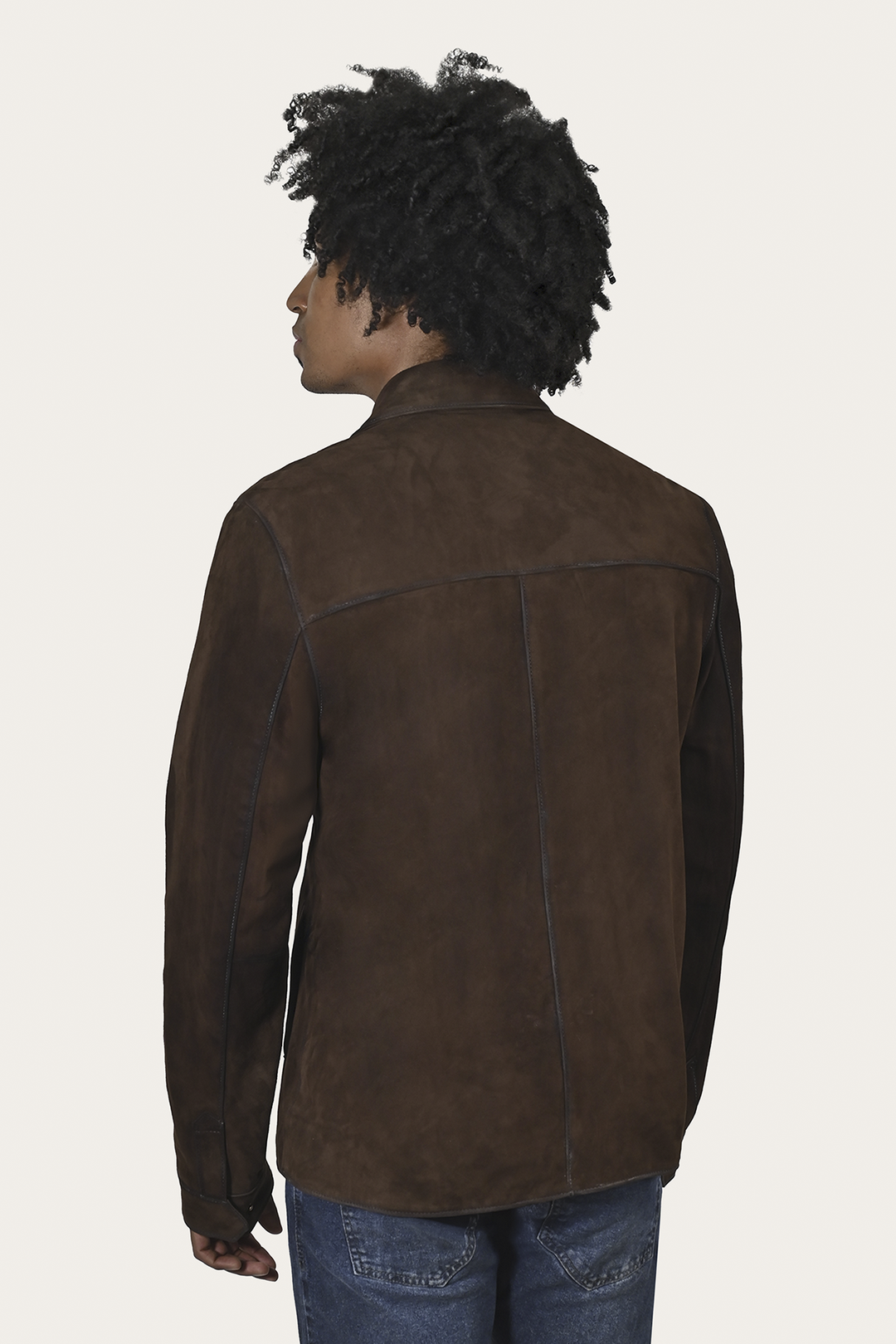Men’s Dark Brown Brock Classic Suede Shacket Dark Brown - Frye