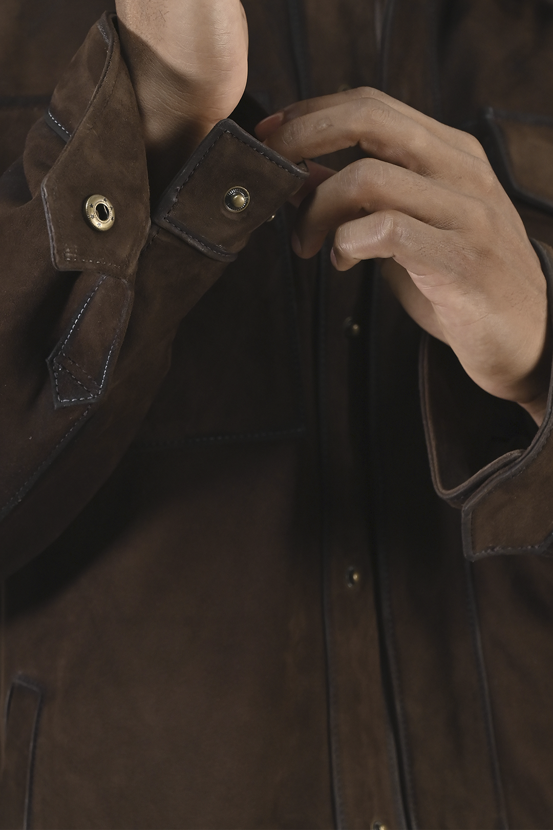 Men’s Dark Brown Brock Classic Suede Shacket Dark Brown - Frye
