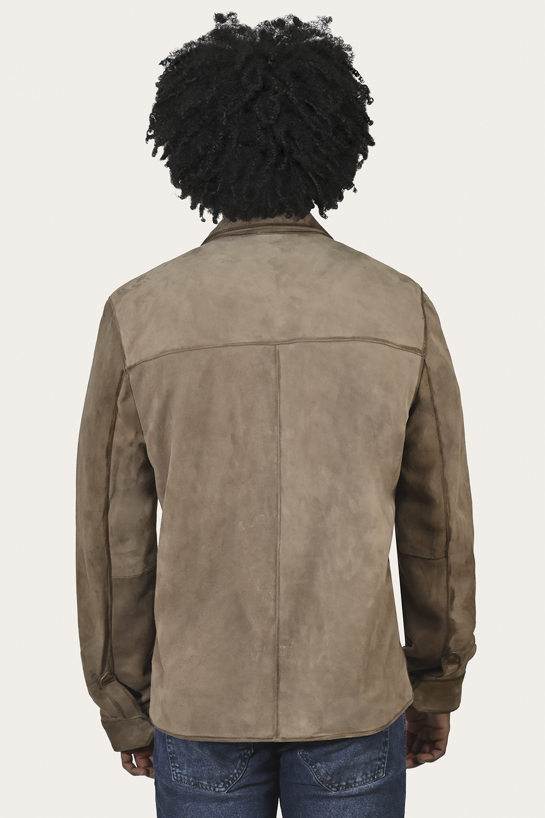Men’s Taupe Brock Suede Utility Shacket Taupe - Frye