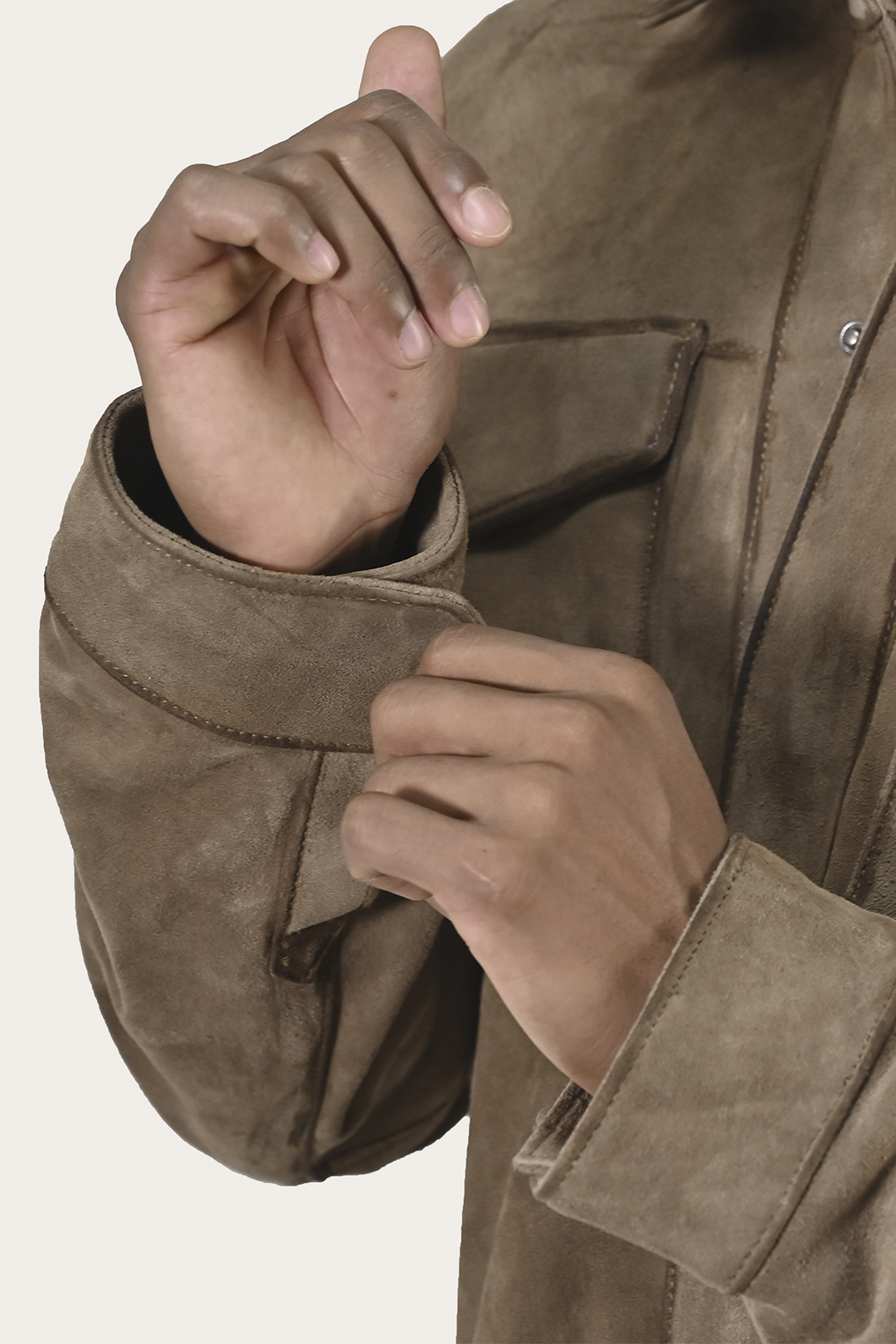 Men’s Taupe Brock Suede Utility Shacket Taupe - Frye