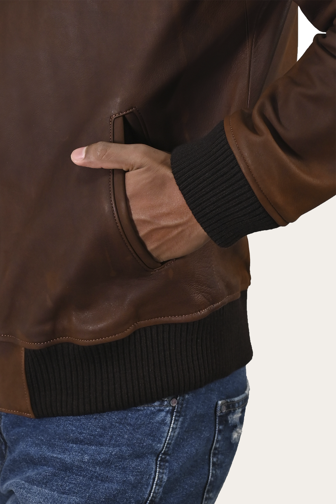 Men’s Cognac Clay Leather Bomber Jacket Cognac - Frye