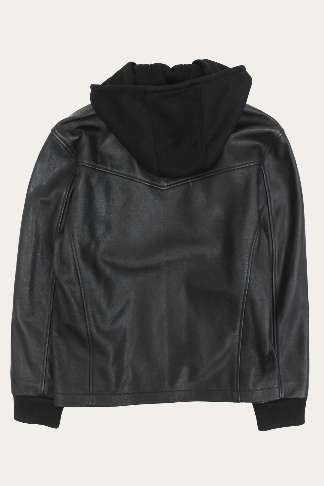 Men’s Black Saddle Racer Leather Hooded Jacket Black - Frye