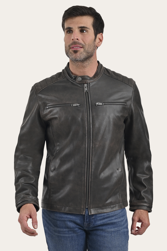 Rustler Racer Jacket Dark Brown - Frye