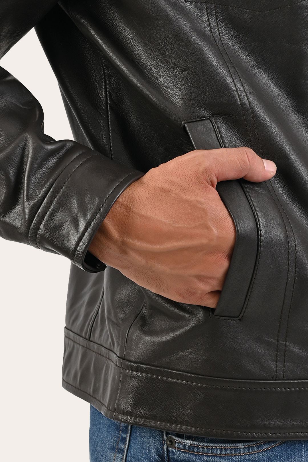 Men’s Dark Brown Kentucky Trucker Leather Jacket Dark Brown - Frye