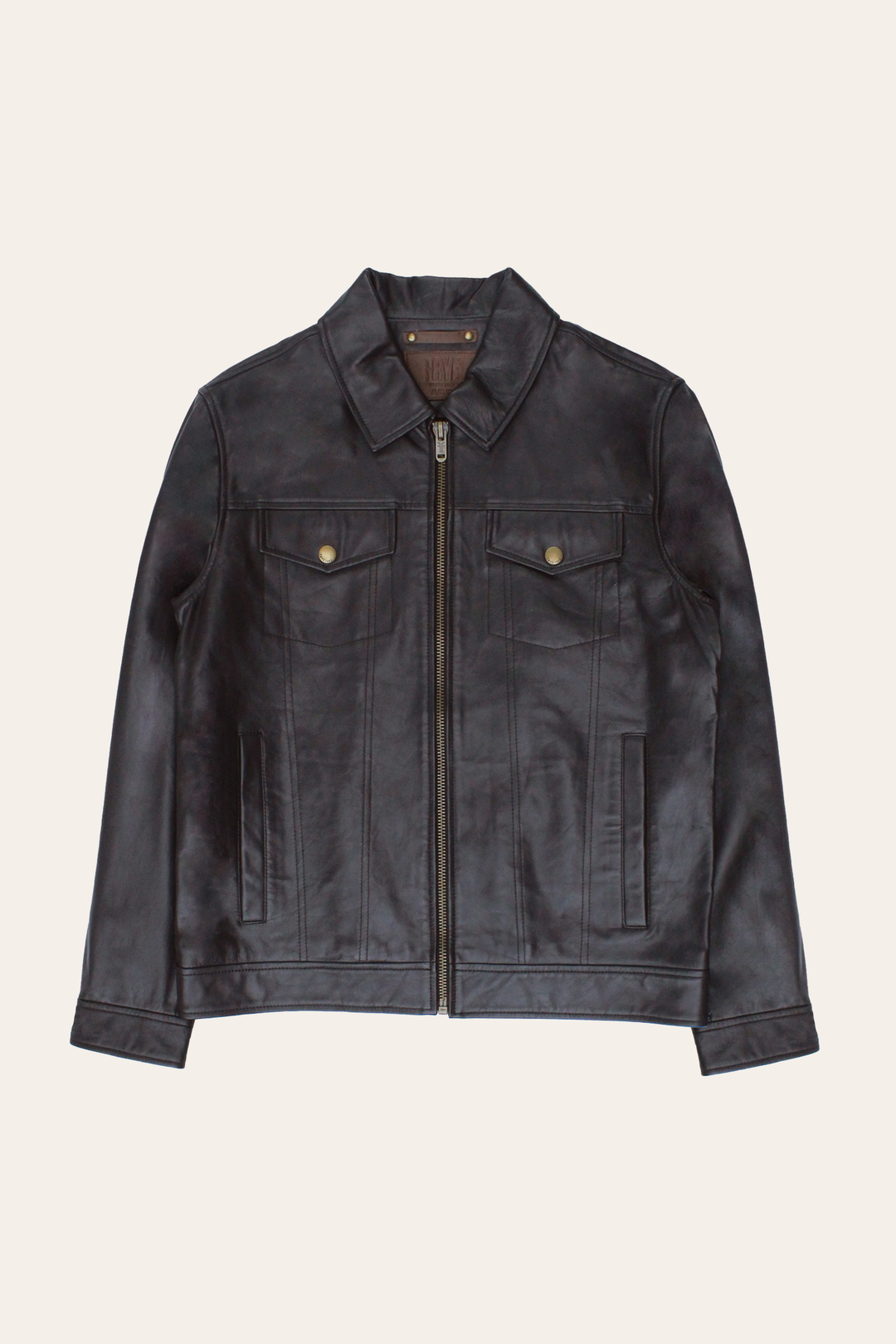 Men’s Dark Brown Kentucky Trucker Leather Jacket Dark Brown - Frye