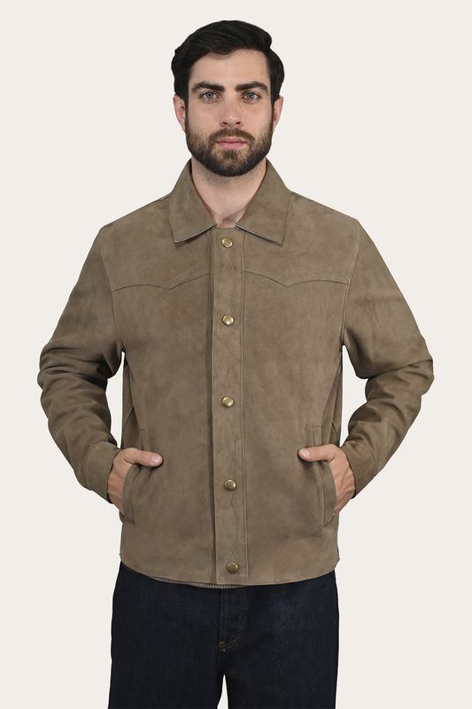 Men’s Taupe Judd Suede Shacket Taupe - Frye