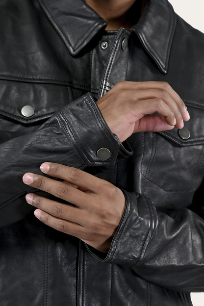 Ruffian Trucker Jacket Black - Frye