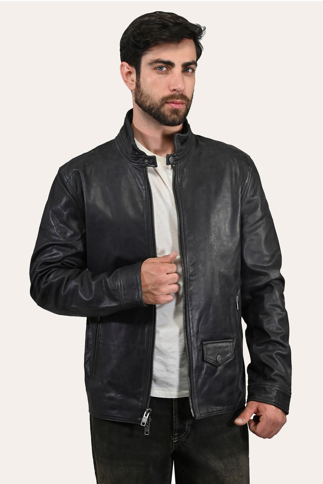 Men’s Black Lawton Modern Nappa Biker Jacket Black - Frye