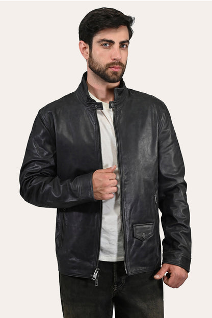 Men’s Black Lawton Modern Nappa Biker Jacket Black - Frye