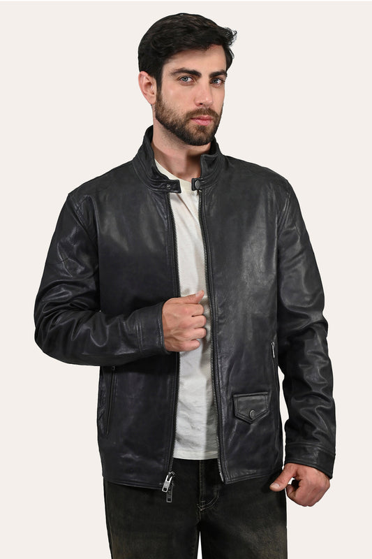 Men’s Black Lawton Modern Nappa Biker Jacket Black - Frye