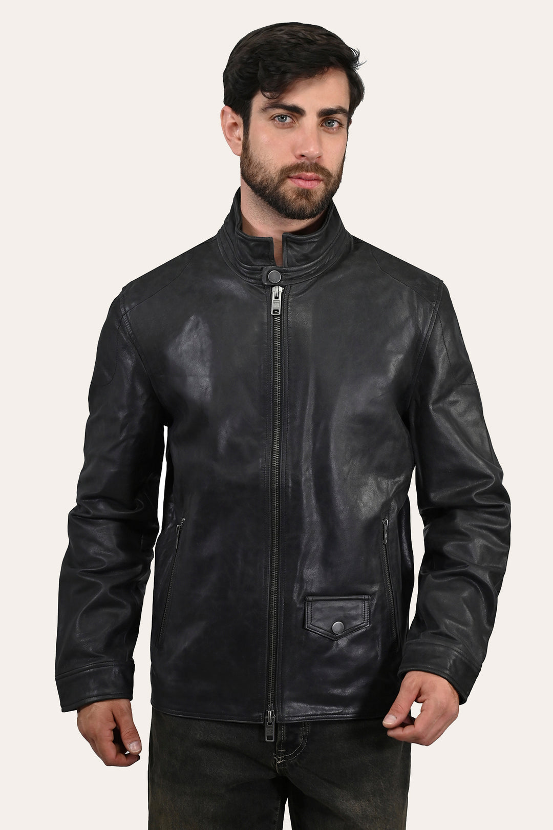 Men’s Black Lawton Modern Nappa Biker Jacket Black - Frye
