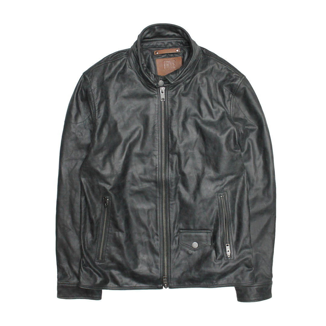 Men’s Black Lawton Modern Nappa Biker Jacket Black - Frye