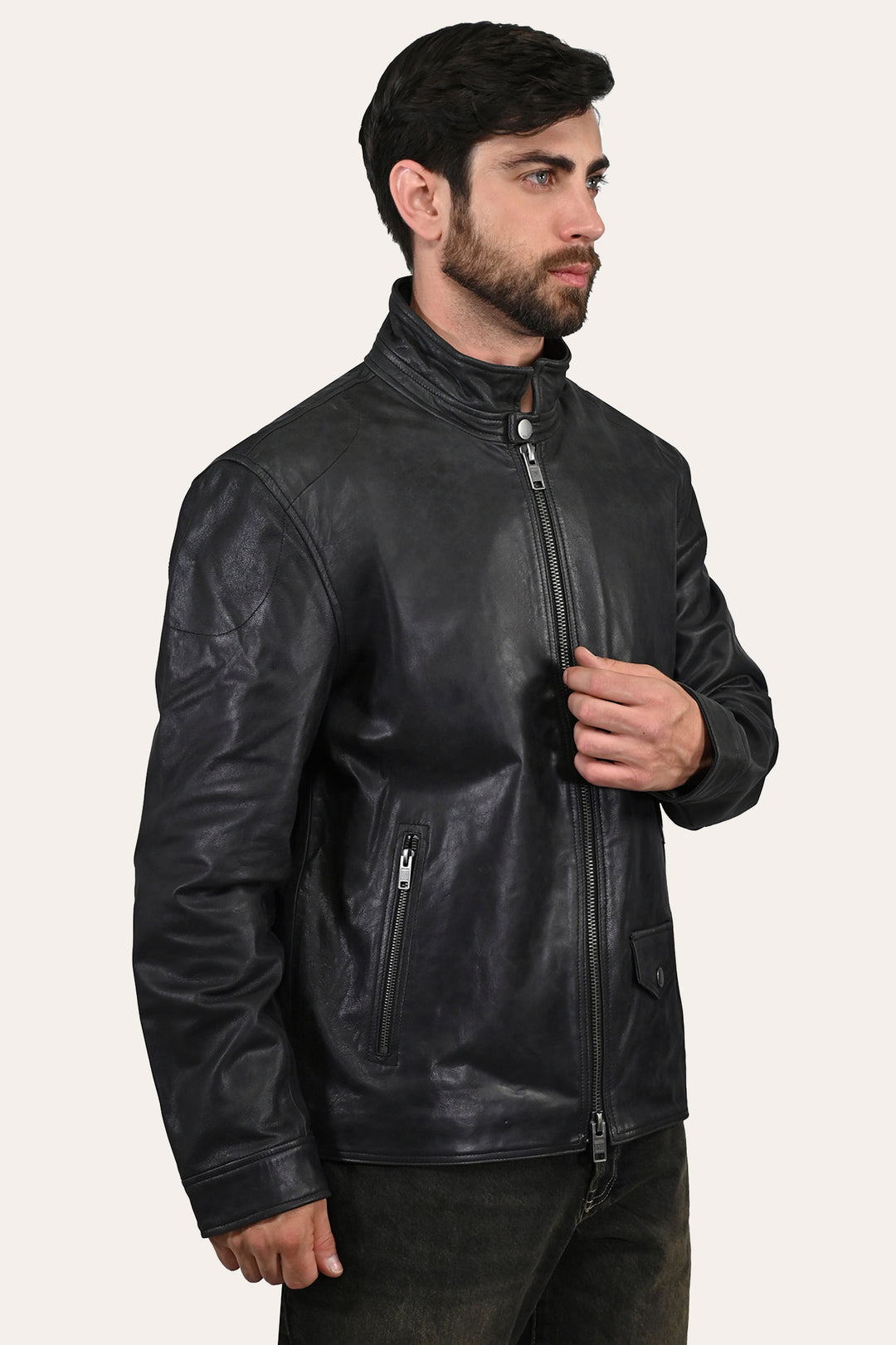 Men’s Black Lawton Modern Nappa Biker Jacket Black - Frye