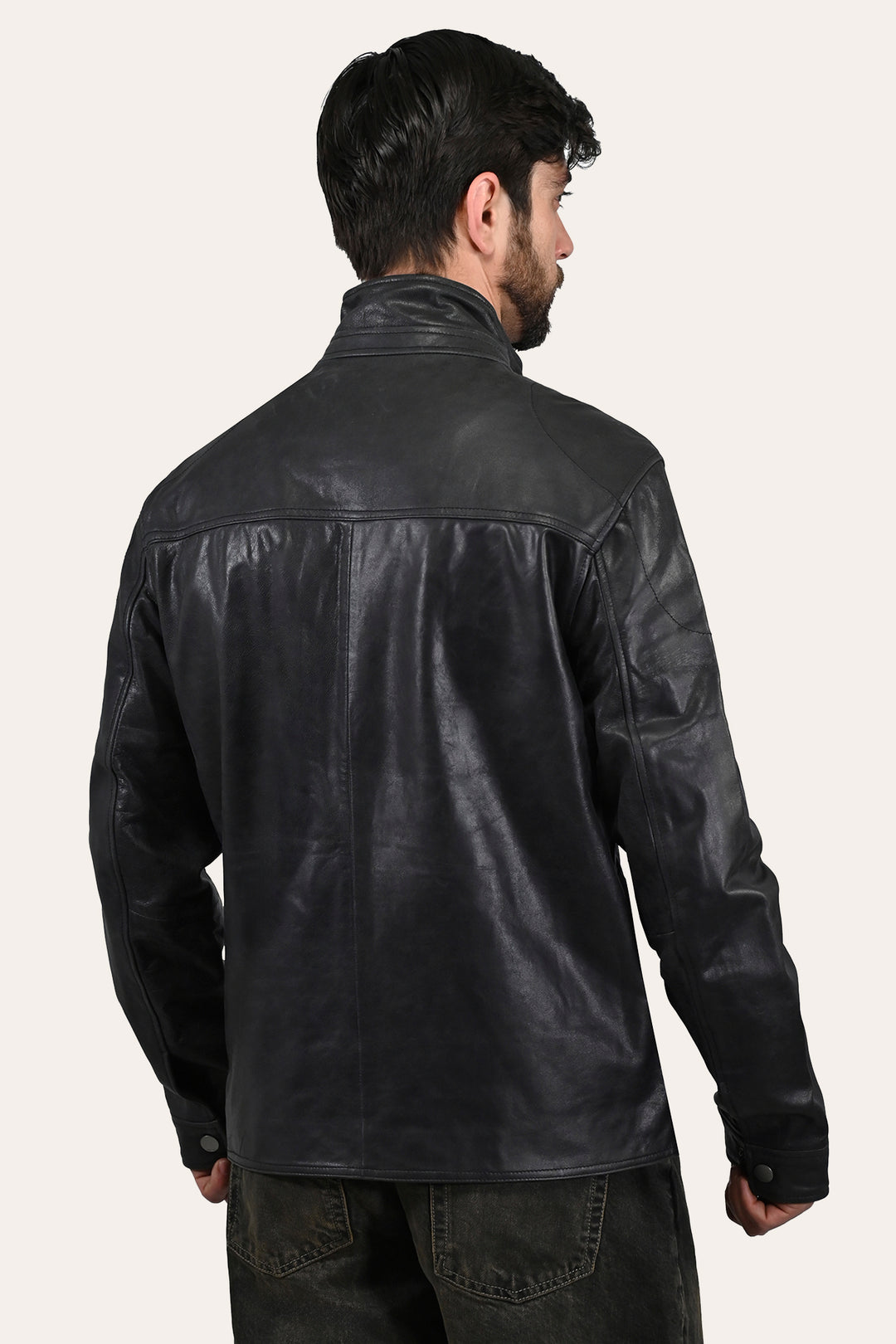 Men’s Black Lawton Modern Nappa Biker Jacket Black - Frye
