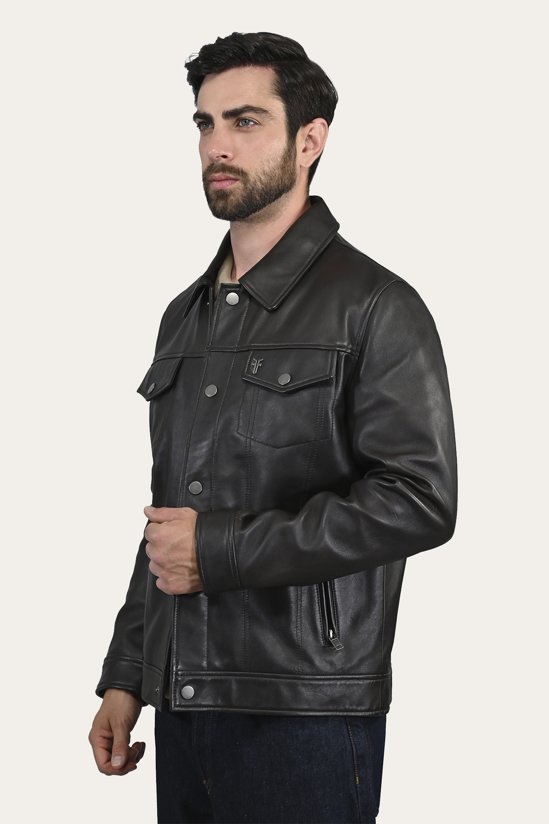 Ruffian Trucker Jacket Dark Brown - Frye