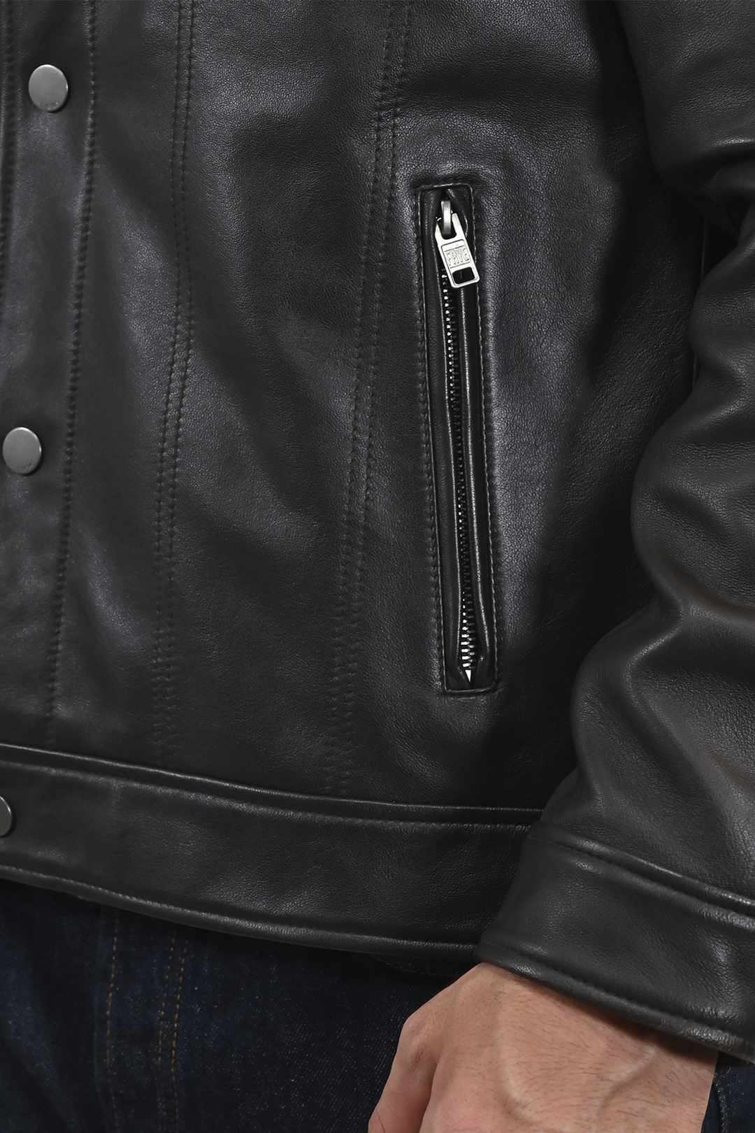 Ruffian Trucker Jacket Dark Brown - Frye