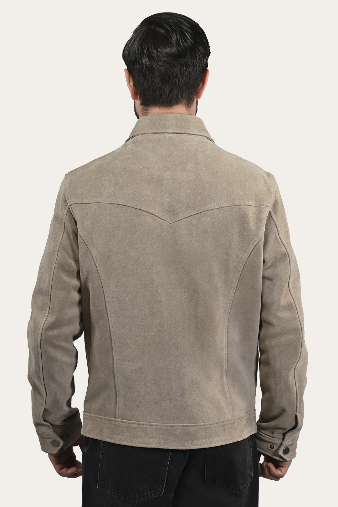 Men’s Taupe Trailblazer Suede Trucker Jacket Taupe - Frye