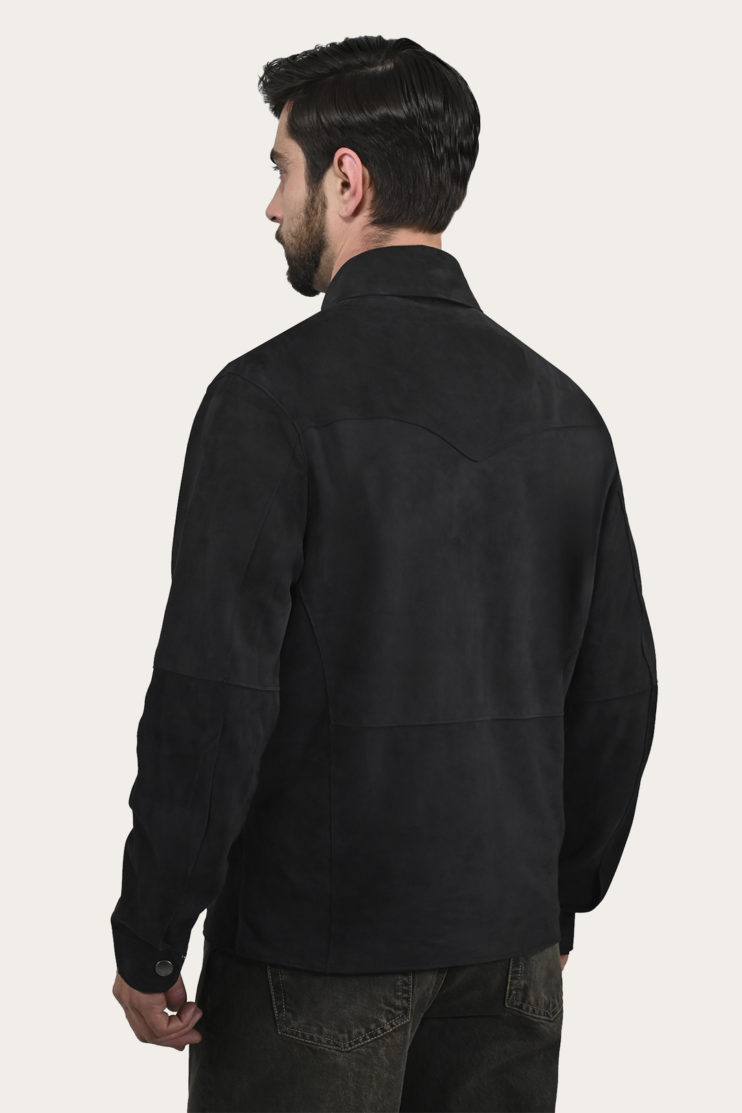 Men’s Navy Blue Judd Minimalist Suede Shacket Navy Blue - Frye