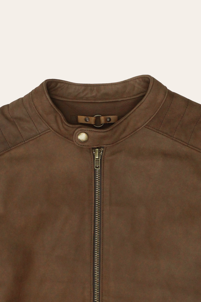 Men’s Tobacco Desert Racer Leather Jacket Tobacco - Frye