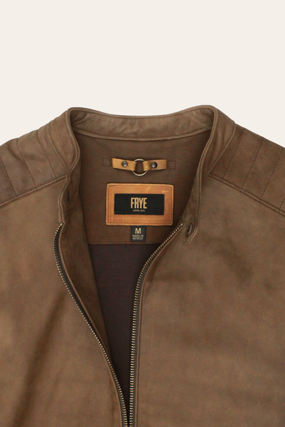 Men’s Tobacco Desert Racer Leather Jacket Tobacco - Frye