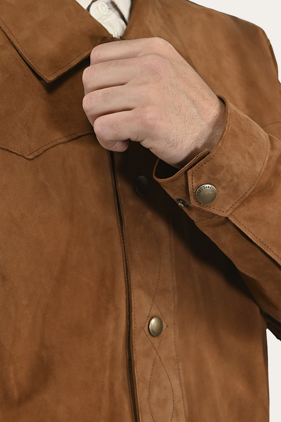Men’s Middle Brown Judd Minimalist Suede Shacket Middle Brown - Frye