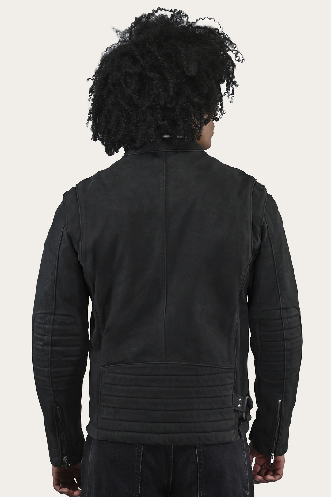 Men’s Black Cattleman Vintage Cafe Racer Leather Jacket Black - Frye