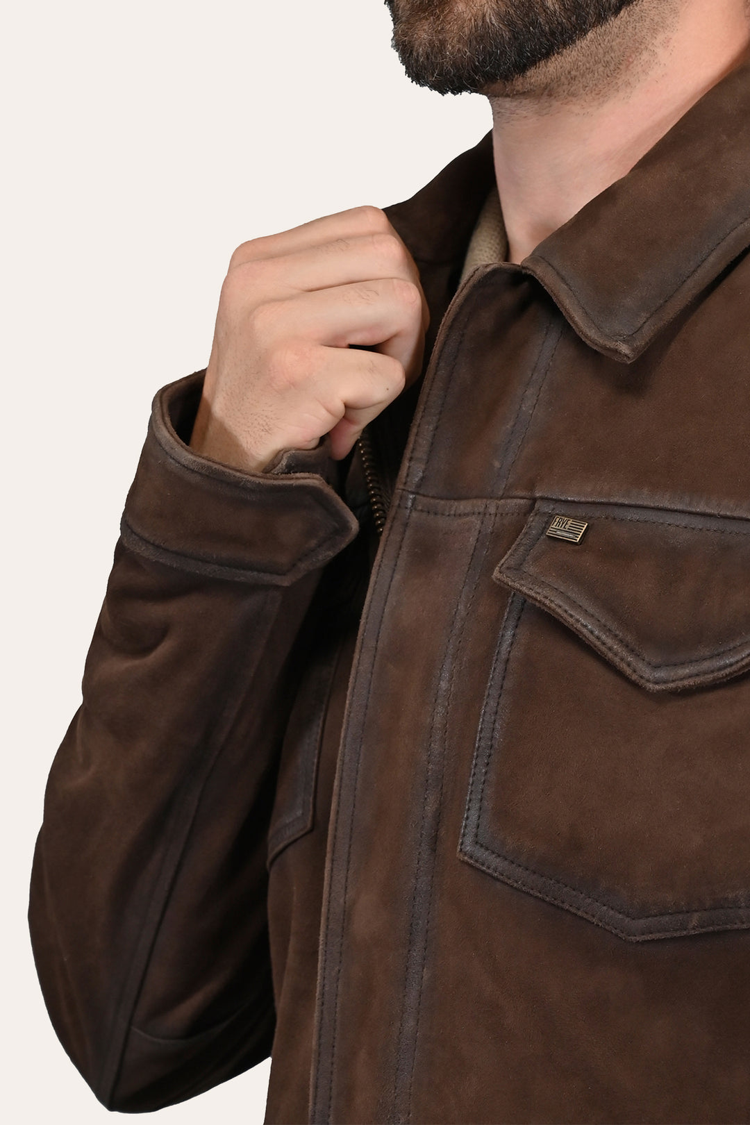 Men’s Dark Brown Brody Suede Shacket Dark brown - Frye